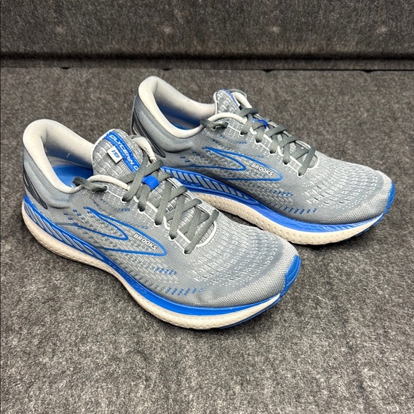 Brooks Gray and Blue Athletic Running Shoes with Mesh Upper - Picture 1 of 7